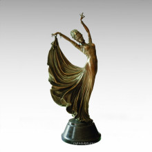 Eastern Statue Traditional Pavane Lady Bronze Sculpture Tple-034